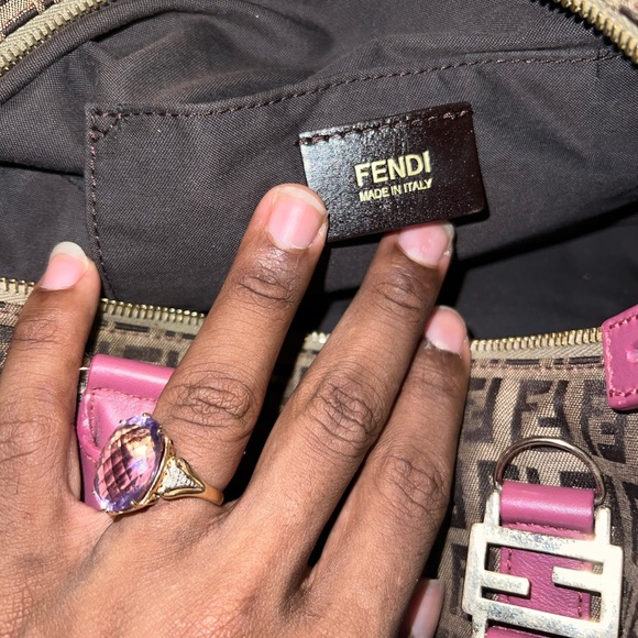 Not for sale!!!! FENDI Zucchino Forever Bauletto Boston Bag💖 - Picture 6 of 8